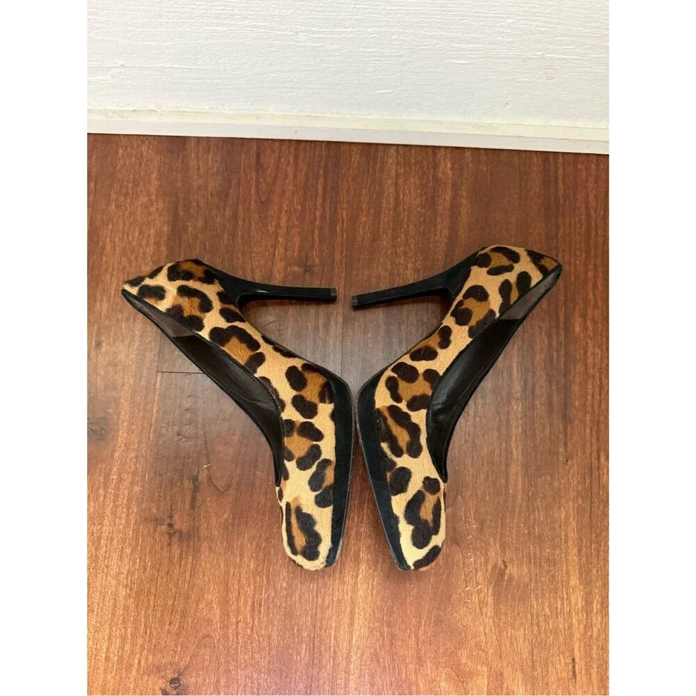 St. John Leopard Cheetah Ponyhair Pumps Heels Sz 8